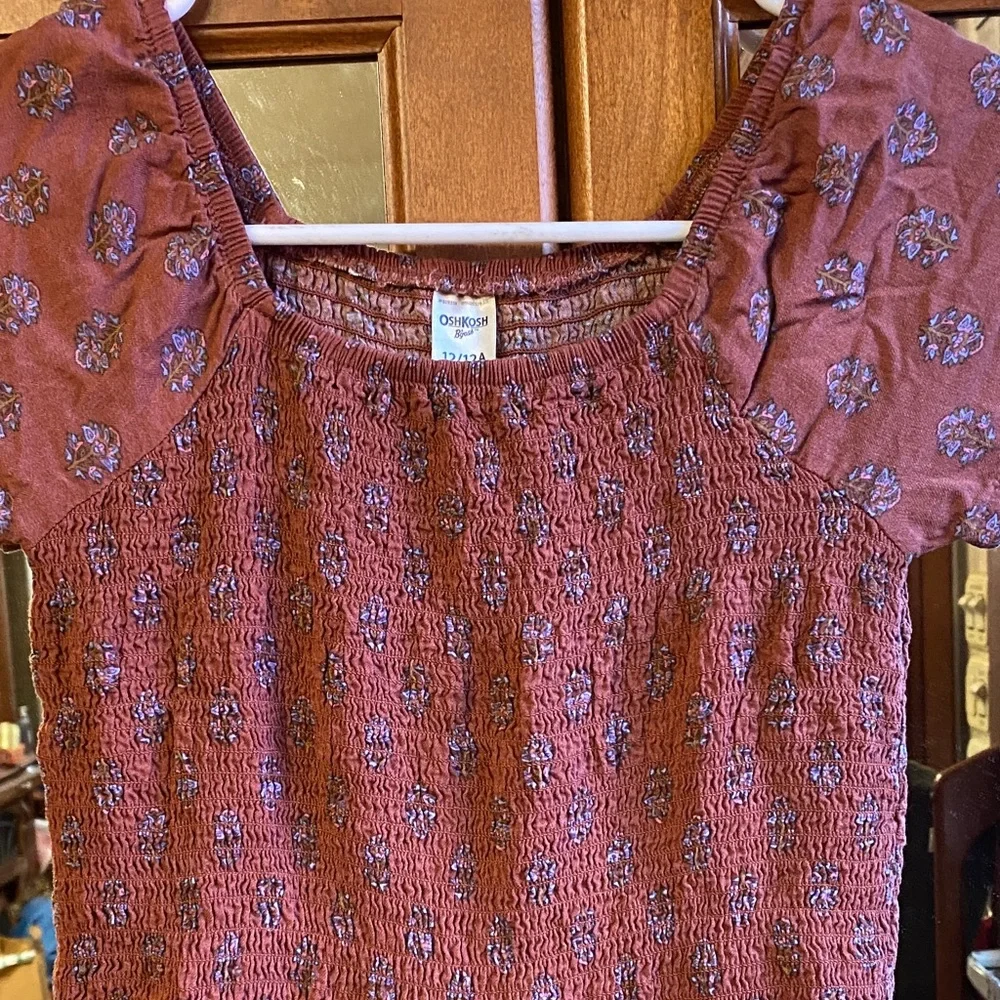 OshKosh B'gosh Terracotta Smocked Jumper 12/12A Academia Summer Fall